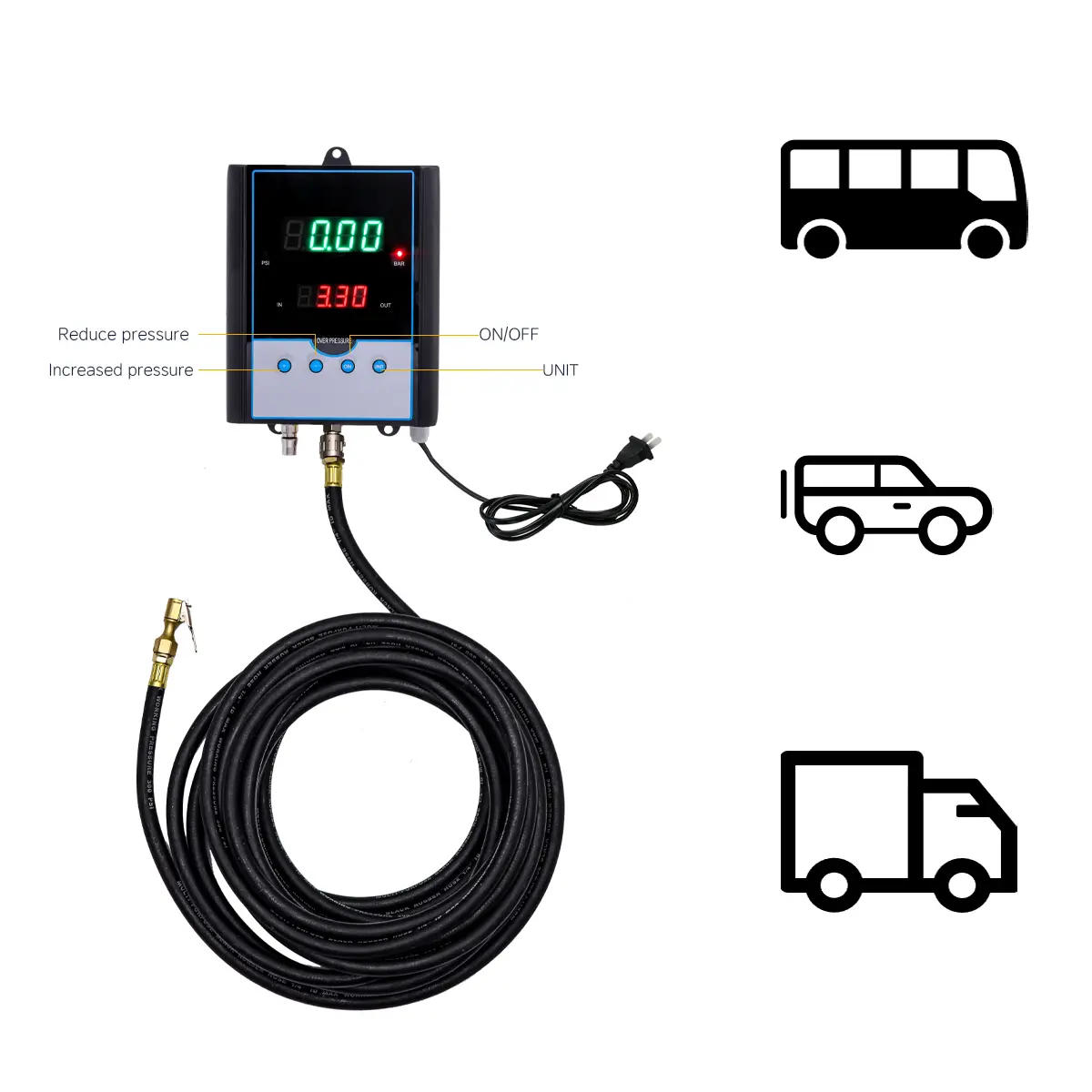 SEAPENG DP-Q03 Automatic Tire Inflator with LED Screen - Image 4