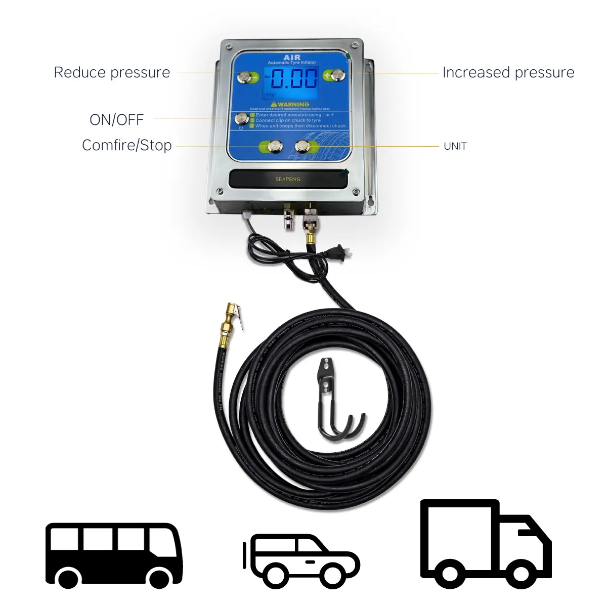 SEAPENG DP-Q07 Wall-Mounted Aluminum Tire Inflator - Image 3
