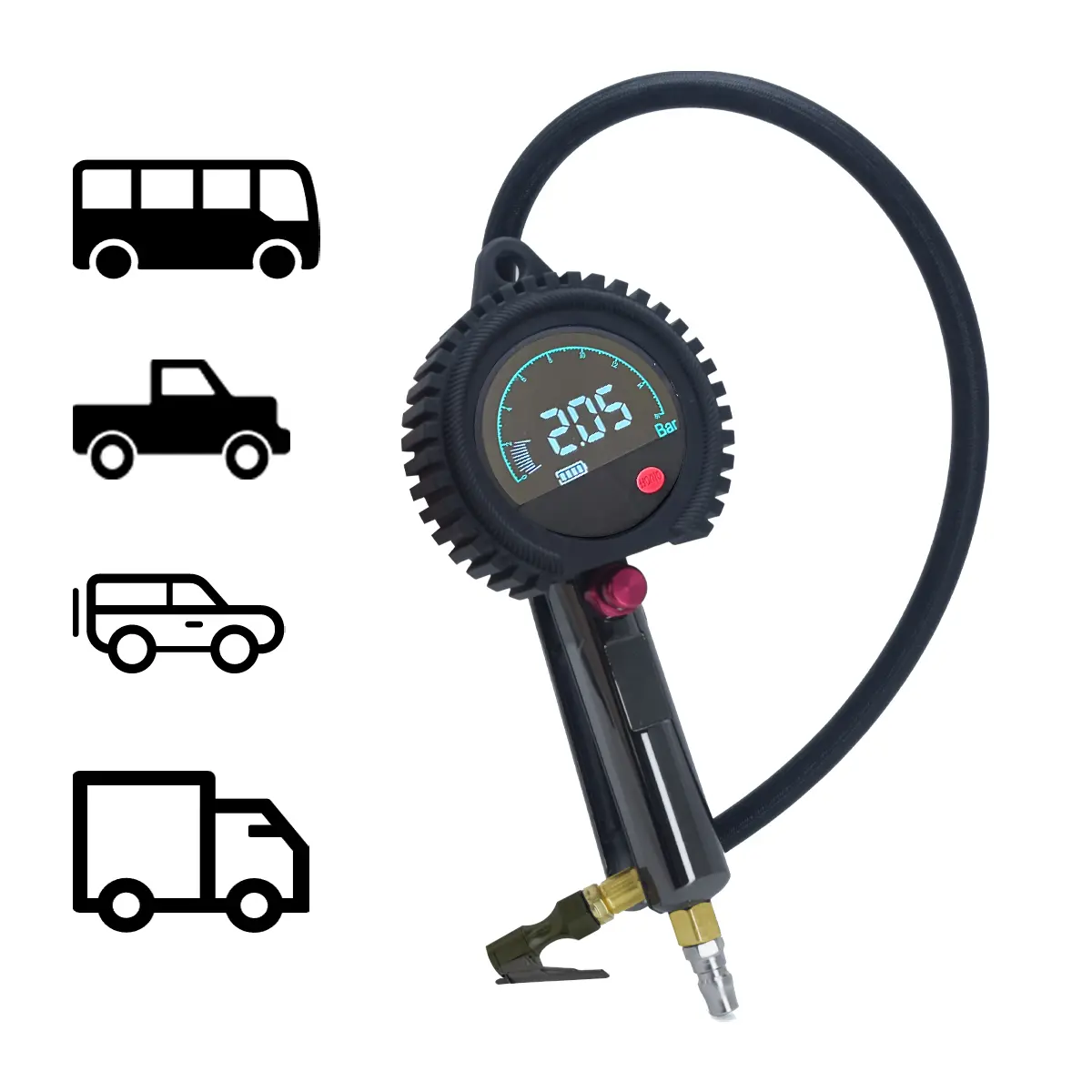 SEAPENG TB-801 Rechargeable Digital Tire Inflator Gauge, 5-230 PSI - Image 3