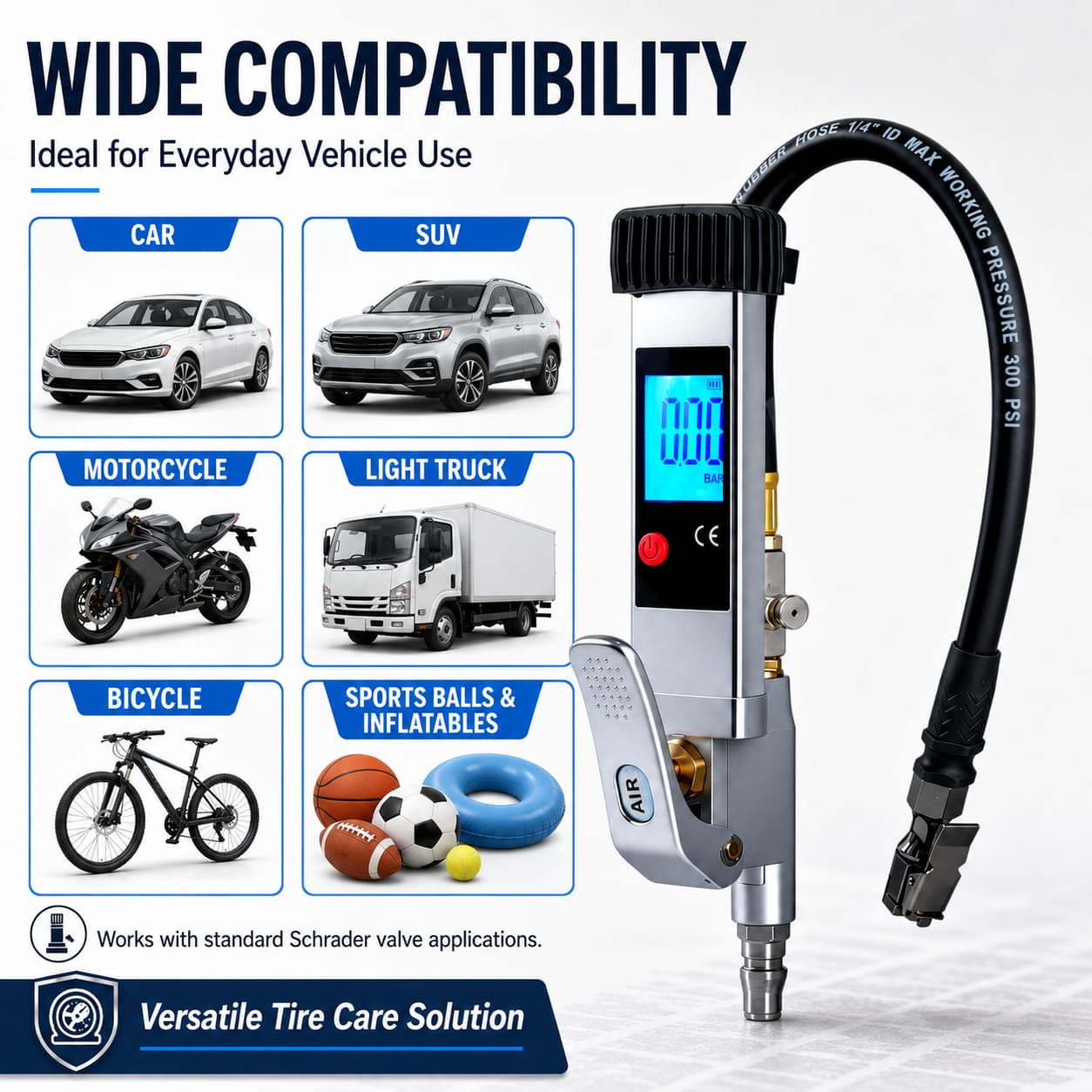 SEAPENG DP-708 Digital Tire Inflator Gauge, 5-230 PSI - Image 9