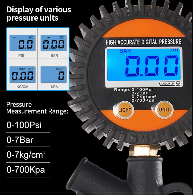 SEAPENG DP-201 Digital Tire Pressure Gauge, 5-100 PSI - Image 2