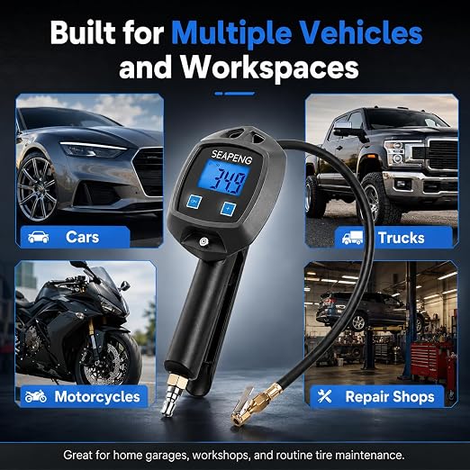 SEAPENG BW-L01 easy-read LCD tire pressure gauge