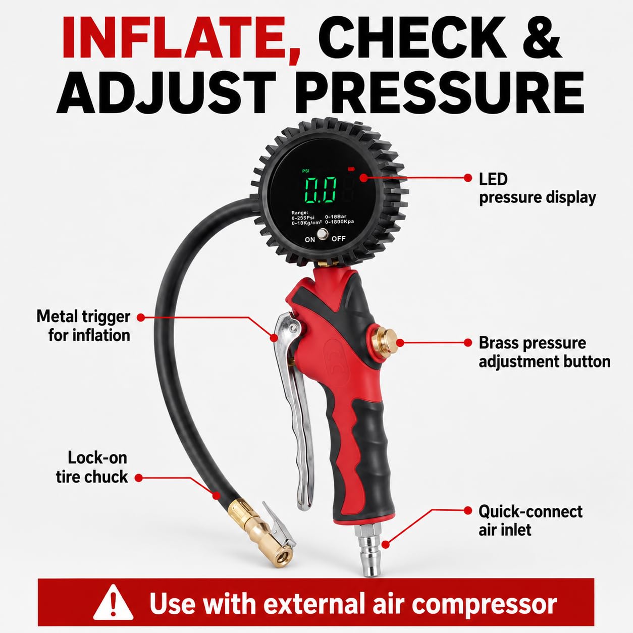 SEAPENG TB-802 tire pressure inflator for efficient workshop tire service.