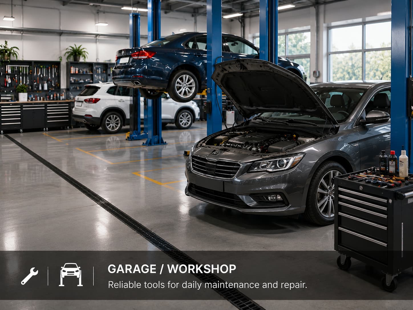 Garage and workshop vehicle maintenance