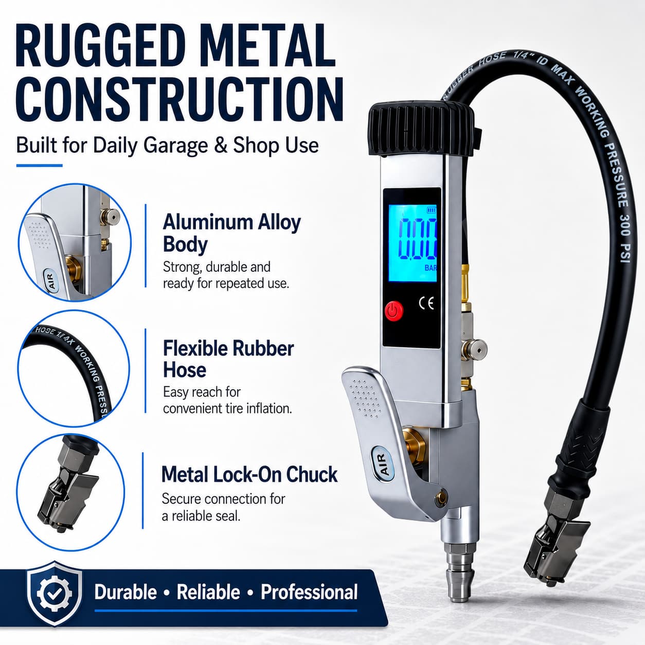 SEAPENG DP-708 Digital Tire Inflator Gauge, 5-230 PSI - Image 6