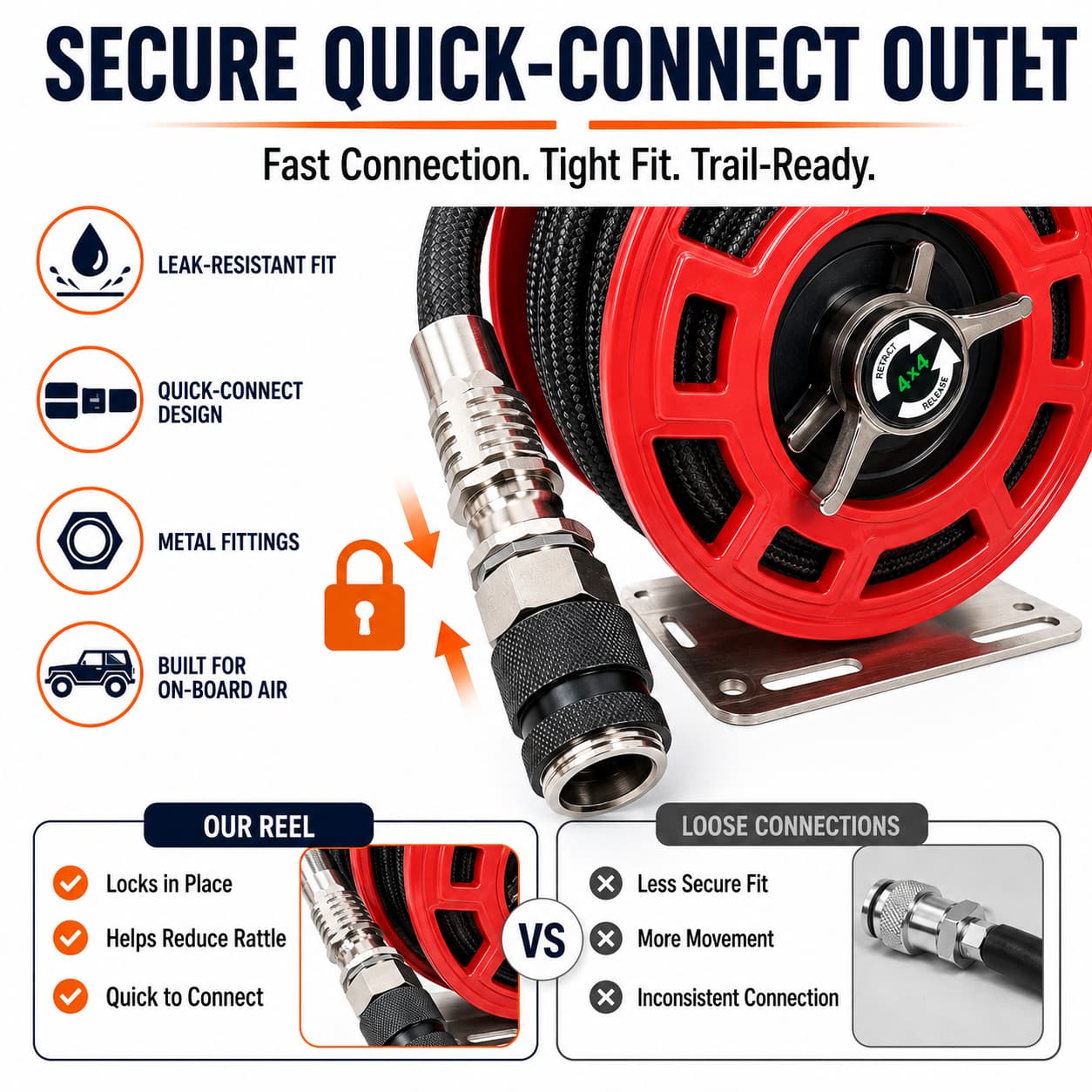 SEAPENG 7m Air Hose Reel for Off-Road Tire Inflation | Jeep, Truck & SUV - Image 12