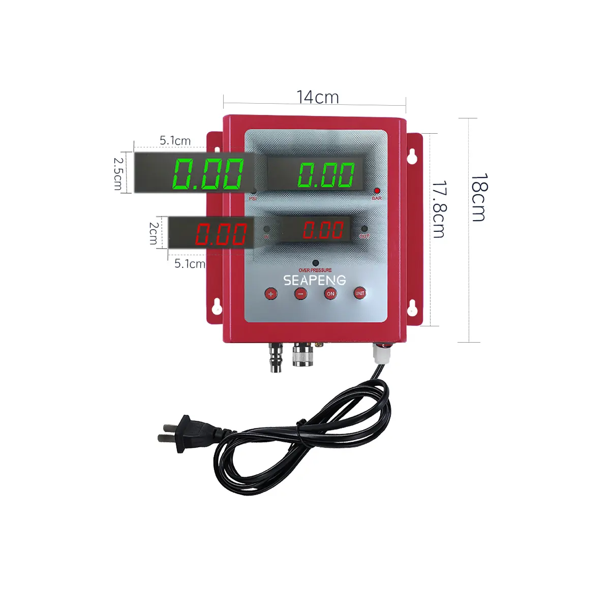 SEAPENG DP-Q05 Metal Wall-Mounted Automatic Tire Inflator, 5-110 PSI - Image 5